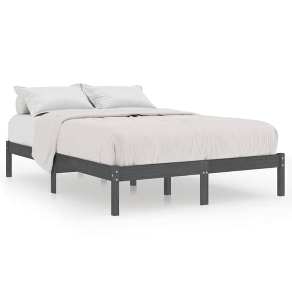 Vidaxl Bed Frame Grey Solid Wood Pine 140x200 Cm Vidaxl Bed Frame Grey Solid Wood Pine 140x200 Cm