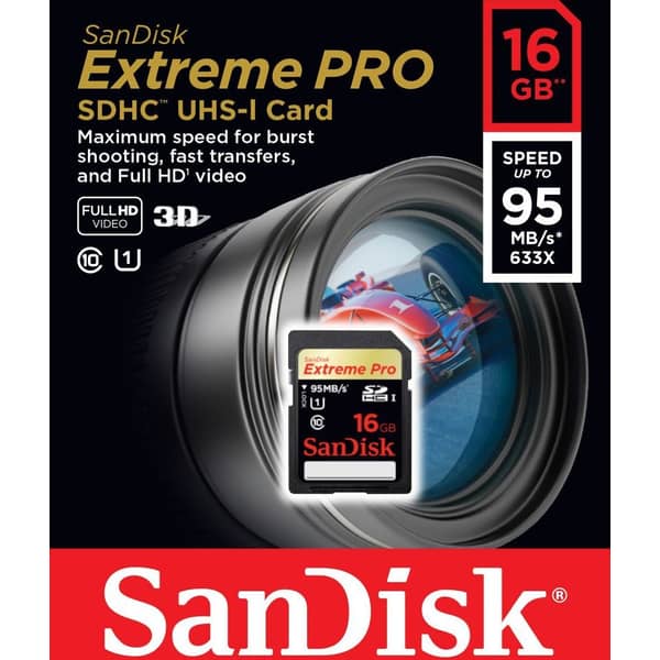 Sandisk SDSDXPA016GX46 Extreme Pro SD Card 16GB Sandisk SDSDXPA016GX46 Extreme Pro SD Card 16GB