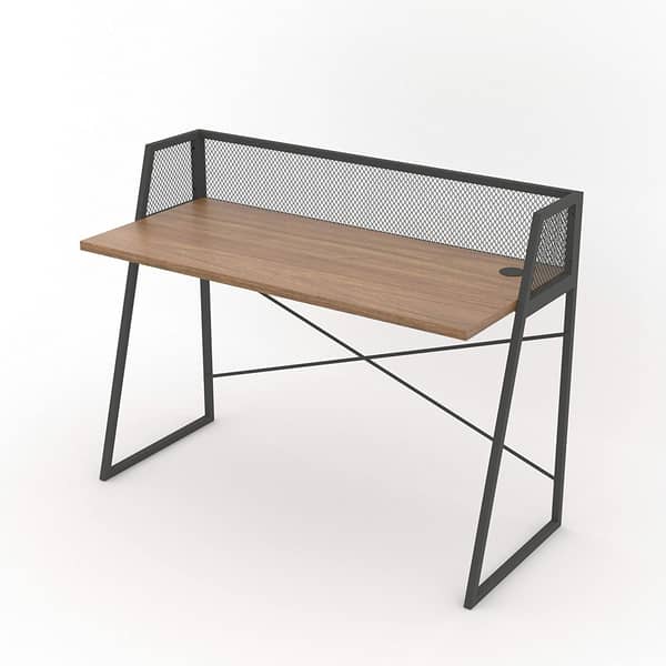 Home Canvas Lursa Computer Desk with Hutch Home Office Workstation Modern Industrial design Ideal for Gaming and Study - Walnut/Black - 110x91x53cm Home Canvas Lursa Computer Desk with Hutch Home Office Workstation Modern Industrial design Ideal for Gaming and Study - Walnut/Black - 110x91x53cm