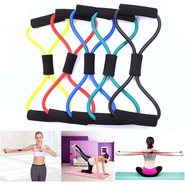 ULTIMAX Figure 8 Resistance Band, Resistance Bands for Women, 8 Shaped Resistance Band for Arms, Chest Expander, Yoga Gym Fitness Pulling Rope 8 Word Elastic - Assorted Color ULTIMAX Figure 8 Resistance Band, Resistance Bands for Women, 8 Shaped Resistance Band for Arms, Chest Expander, Yoga Gym Fitness Pulling Rope 8 Word Elastic - Assorted Color