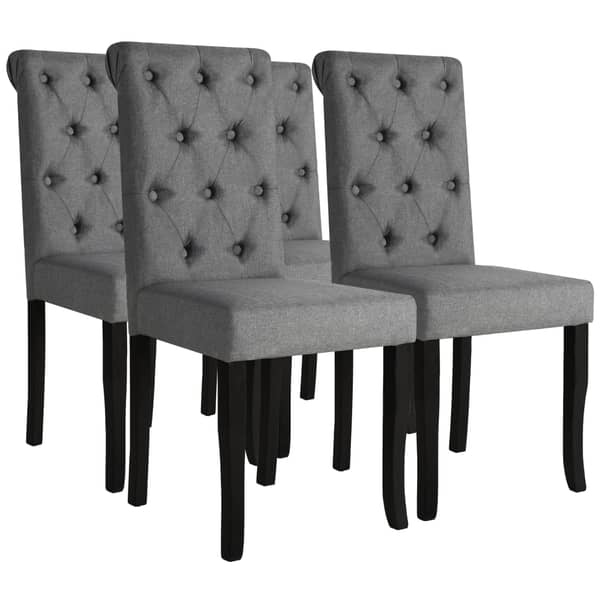 vidaXL Dining Chairs 4 pcs Solid Wood Dark Grey vidaXL Dining Chairs 4 pcs Solid Wood Dark Grey