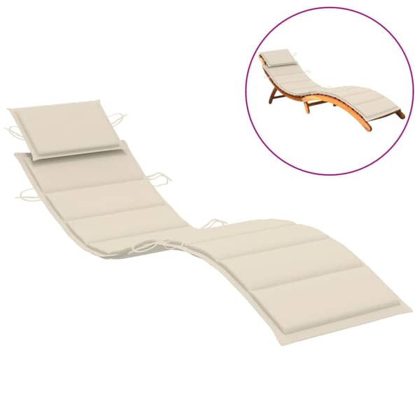 vidaXL Sun Lounger Cushion Cream 186x58x3 cm