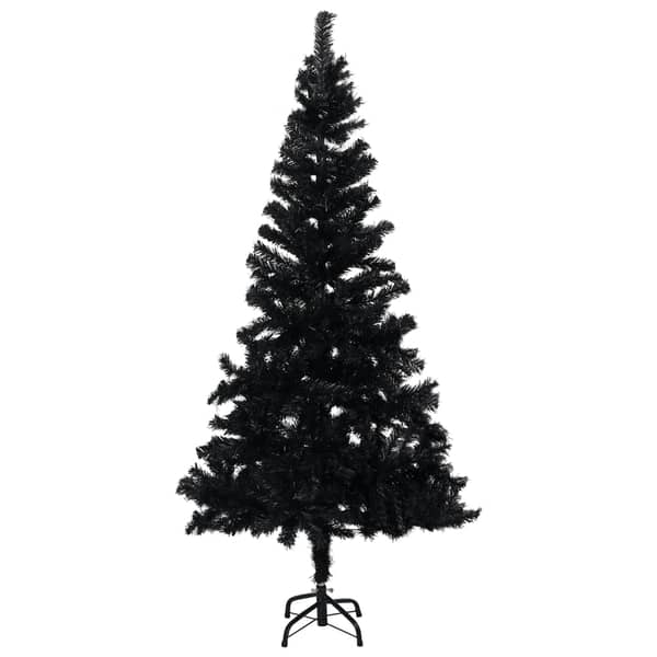 vidaXL Artificial Christmas Tree with Stand Black 180 cm PVC