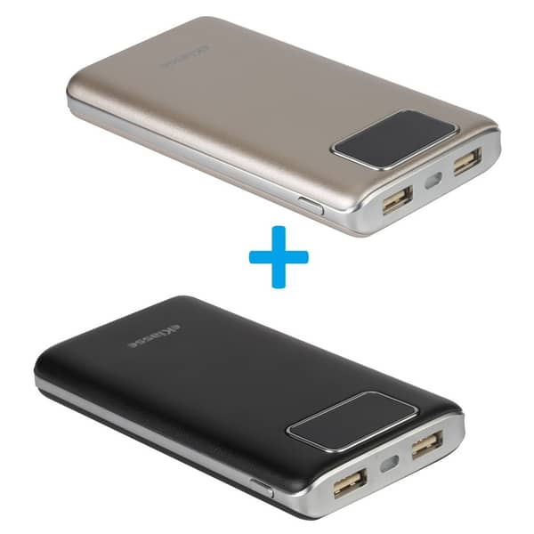 Eklasse EKPB10017BKT 2.1A Power Bank 10000mAh Black + EKPB10017BKT 2A.1 Power Bank 10000mAh Gold Eklasse EKPB10017BKT 2.1A Power Bank 10000mAh Black + EKPB10017BKT 2A.1 Power Bank 10000mAh Gold