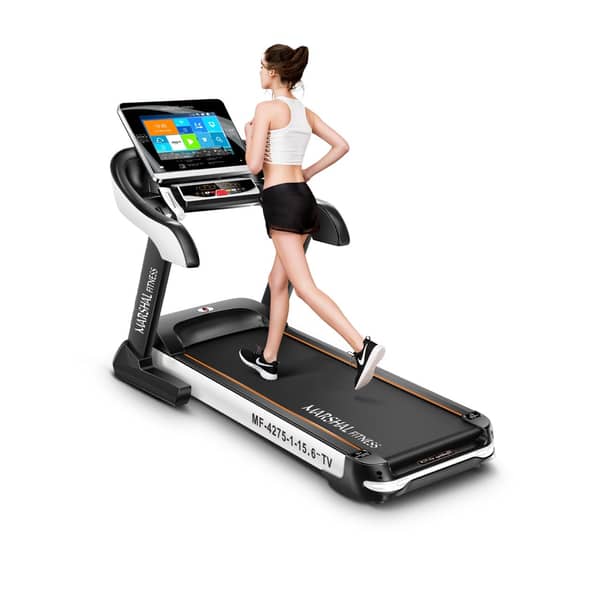 Marshal Fitness 6.0 Hp Dc Motorized Treadmill With 15.6 Tft Tv Android System - No Massager Marshal Fitness 6.0 Hp Dc Motorized Treadmill With 15.6 Tft Tv Android System - No Massager