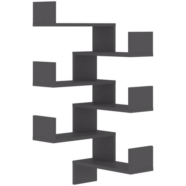 Vidaxl Wall Corner Shelves 2 Pcs Grey 40x40x50 Cm Chipboard