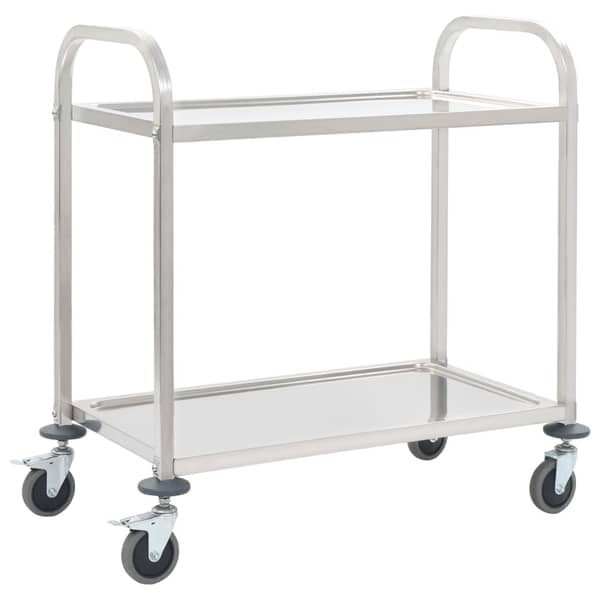vidaXL 2-Tier Kitchen Trolley 95x45x83.5 cm Stainless Steel vidaXL 2-Tier Kitchen Trolley 95x45x83.5 cm Stainless Steel