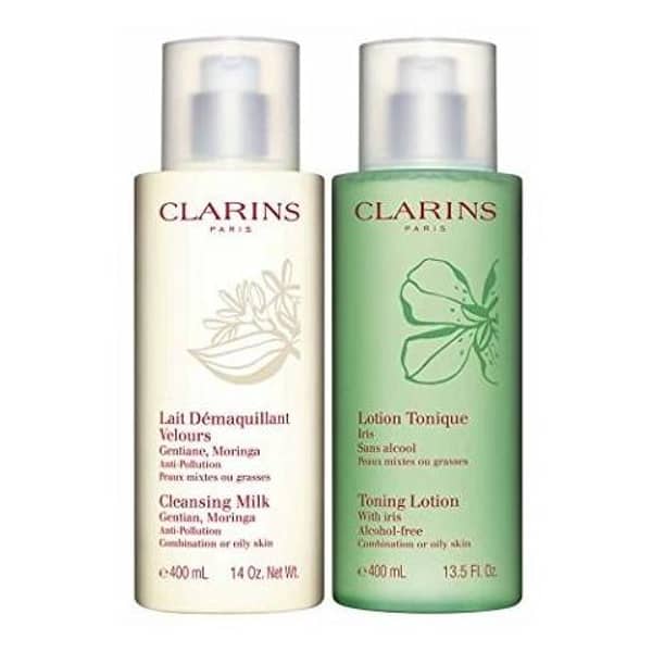 Clarins Lait Demaquillant Velours Cleansing Milk 400ml+Lotion Tonique Iris 400ml