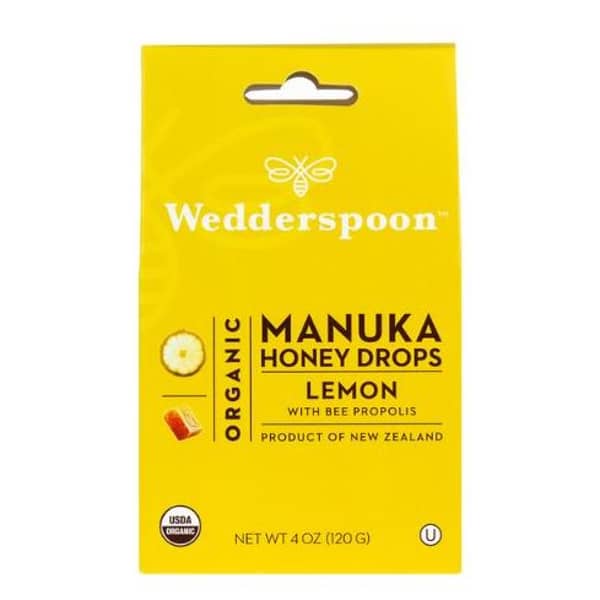 Wedderspoon Organic Manuka Honey Drops Lemon 120g 20'S