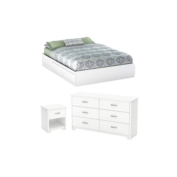 Queen Panel Configurable Bedroom Set Super King Bedroom Set with Mattress White Queen Panel Configurable Bedroom Set Super King Bedroom Set with Mattress White