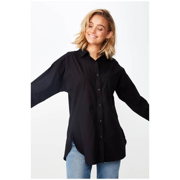 Cotton On Piper Oversized Shirt Black Extra Small Cotton On Piper Oversized Shirt Black Extra Small