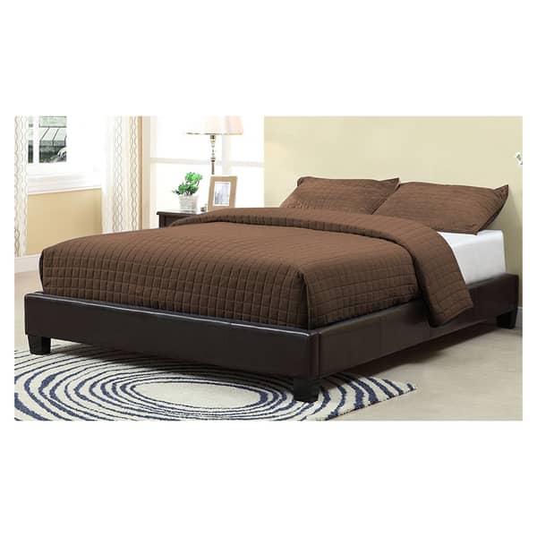Brown Upholstered Platform King Bed with Mattress Brown Brown Upholstered Platform King Bed with Mattress Brown