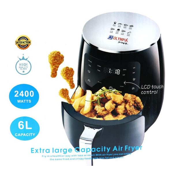 Olympia Extra Large Capacity Air Fryer 6L 2400W Olympia Extra Large Capacity Air Fryer 6L 2400W