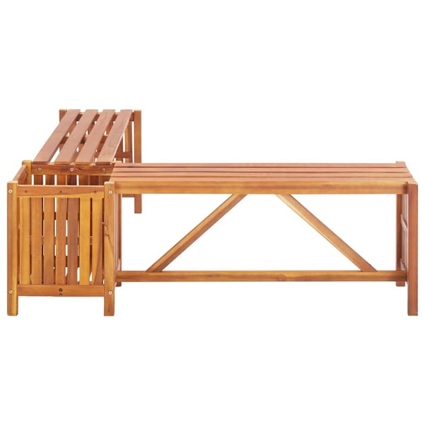 vidaXL Garden Corner Bench with Planter 117x117x40cm Solid Acacia Wood vidaXL Garden Corner Bench with Planter 117x117x40cm Solid Acacia Wood