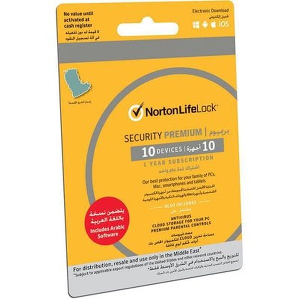 Norton Security Premium for 10 Devices with 1 Year Subscription