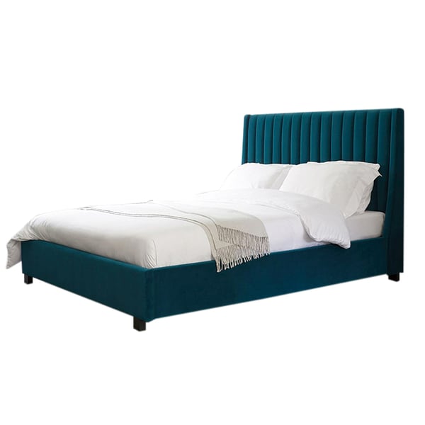 Buy Asghar Furniture Arabelle Wingback Bed Teal, King Without