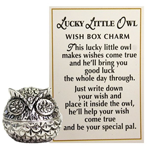 Ganz Lucky Little Owl Wish Box Charm With Story Card!