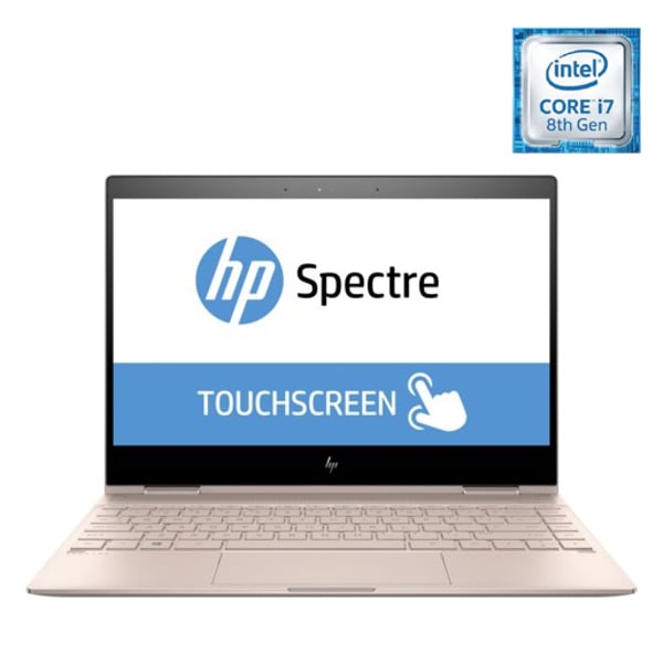 HP Spectre x360 13-AE002NE Convertible Touch Laptop - Core i7 1.8GHz 16GB 1TB Shared Win10 13.3inch UHD Rose Gold