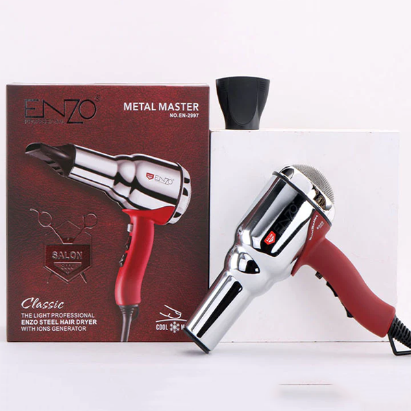 Enzo Professional Steel Hair Dryer With Ions Generator- EN-2997 Enzo Professional Steel Hair Dryer With Ions Generator- EN-2997