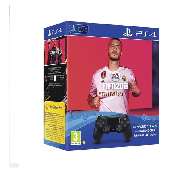 PS4 Dual Shock Wireless Controller Black + Fifa-20 Game PS4 Dual Shock Wireless Controller Black + Fifa-20 Game