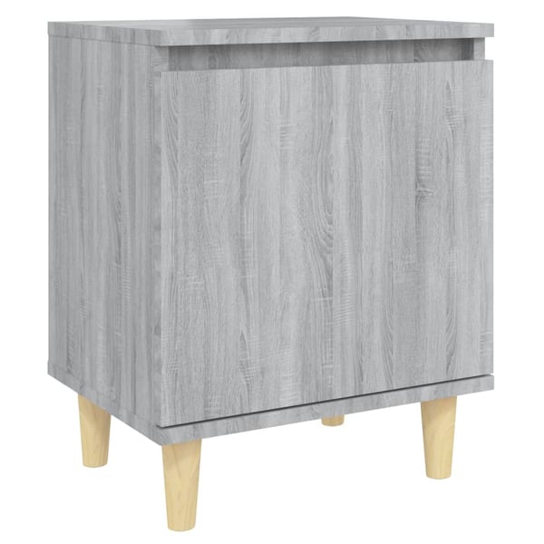 vidaXL Bed Cabinet with Solid Wood Legs Grey Sonoma 40x30x50 cm vidaXL Bed Cabinet with Solid Wood Legs Grey Sonoma 40x30x50 cm