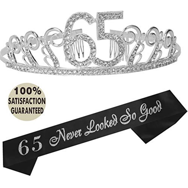 MEANT2TOBE 65Th Birthday Gifts For Women, 65Th Birthday Tiara And Sash, Happy 65Th Birthday Party Supplies, 65 & Fabulous Glitter Satin Sash And Crystal Tiara Birthday Crown For 65Th Birthday Party Supply MEANT2TOBE 65Th Birthday Gifts For Women, 65Th Birthday Tiara And Sash, Happy 65Th Birthday Party Supplies, 65 & Fabulous Glitter Satin Sash And Crystal Tiara Birthday Crown For 65Th Birthday Party Supply