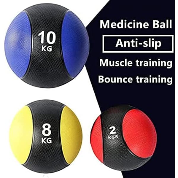 ULTIMAX Rubber Bounce Med Ball Medicine Balls, Ab Exercises, Home Gym Fitness Workout Equipment for Strength Training, Throwing, Weight Lifting Fat Loss Building Muscle -Multi Color(3Kg)