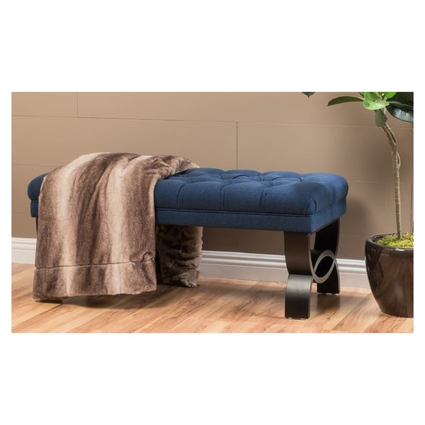 Colette Tufted Ottoman Blue