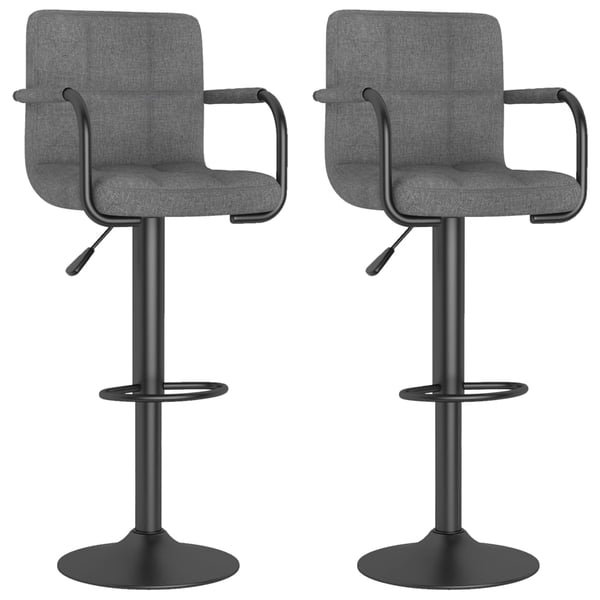 Vidaxl Bar Stools 2 Pcs Light Grey Fabric