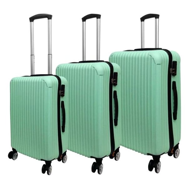 Highflyer Trinity Series Trolley Luggage Bag 3Pc Green TH-019-3PCABS