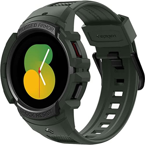 Spigen Rugged Armor Pro Designed For Samsung Galaxy Watch 5 Case With Band 44mm (2022) - Military Green