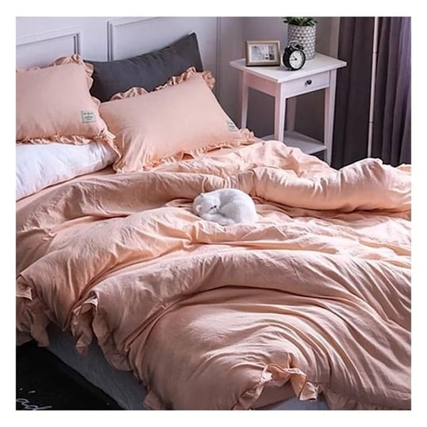 Peach queen comforter on sale set