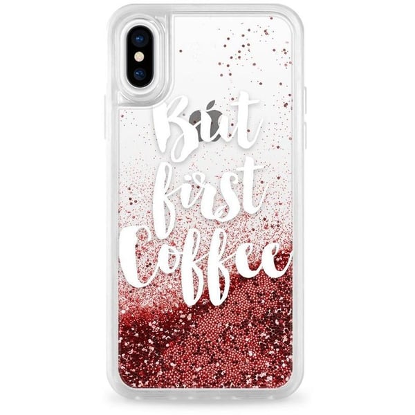 Casetify Glitter Case iPhone Xs/X Rose Gold But First Coffee Casetify Glitter Case iPhone Xs/X Rose Gold But First Coffee