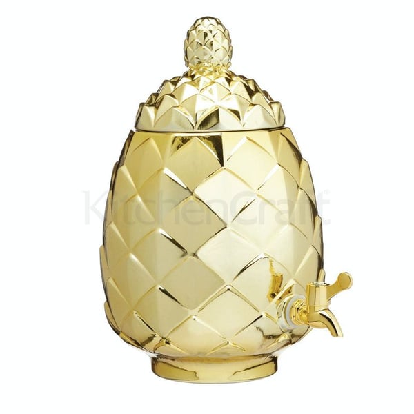 BarCraft Glass 6 Litres Pineapple Drinks Dispenser Gift Tagged