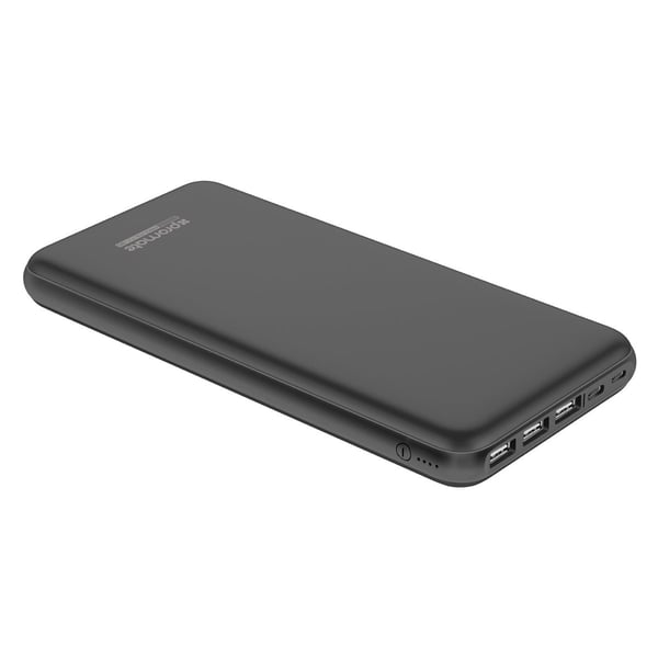 Promate Portable Charger, High-capacity 30,000mah Smart Charger Power Bank With Lightning And Micro Usb Input, Three Usb Output With 2-way Type-c™ Charging Port For All Usb Powered Devices, Provolta-30 Black