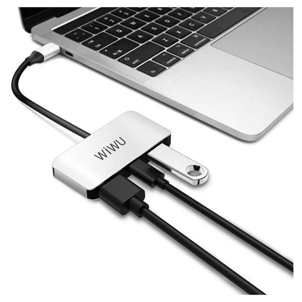 Wiwu Alpha C2H 3In1 Type C Hub (VGA/USB/HDMI) Silver Wiwu Alpha C2H 3In1 Type C Hub (VGA/USB/HDMI) Silver
