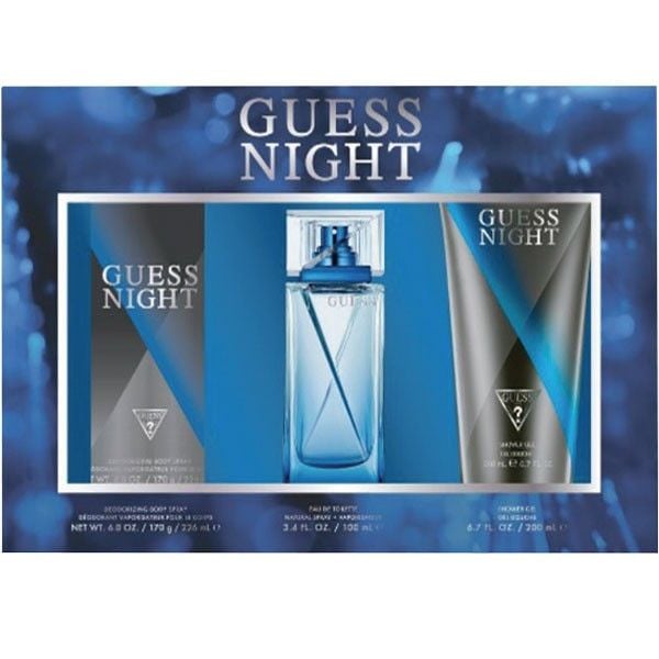 Guess Night EDT 100ml+200ml Shower Gel +226ml Body Spray Giftset Men