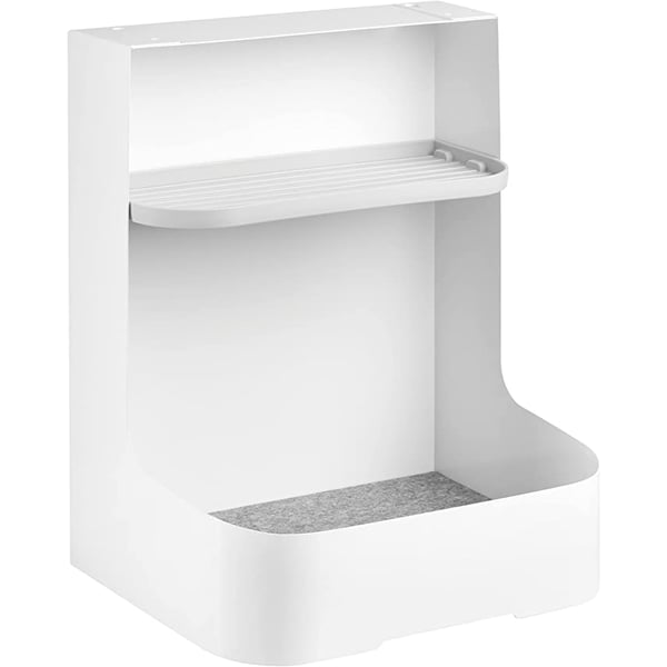 Navodesk Under Desk Storage Rack With Accessory Shelf, Workspace Desk Organizer White