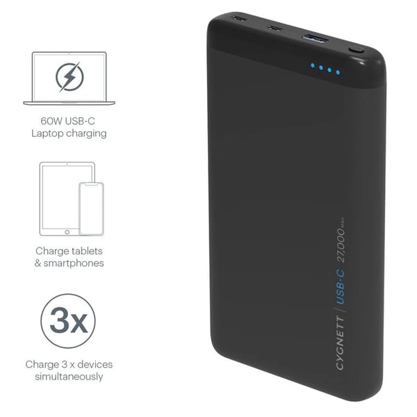 Cygnett Chargeup Pro 27000mah 72w Usb-c Powerbank Black Cygnett Chargeup Pro 27000mah 72w Usb-c Powerbank Black