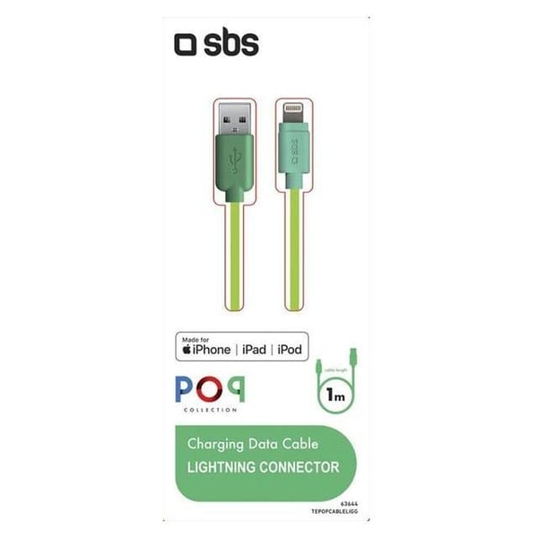 SBS TEPOPCABLELIGG POP line Lightning Cable 1M Green
