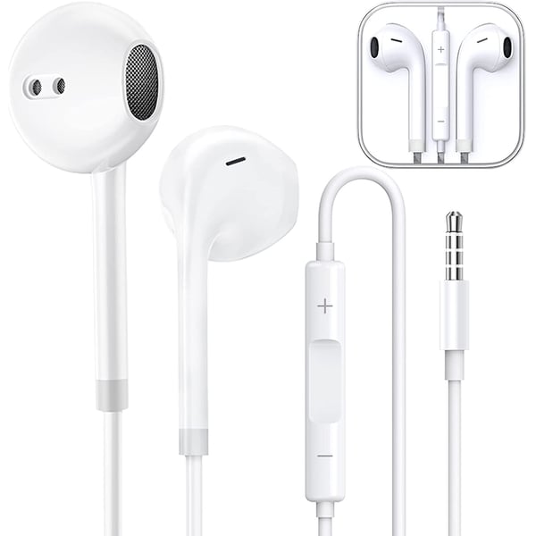Goldfinch Wired Earphones With Inbuilt Mic And Boosted Bass White Goldfinch Wired Earphones With Inbuilt Mic And Boosted Bass White
