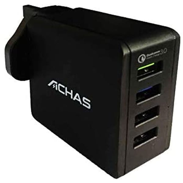 Achas 4 Port USB Wall Charger Black