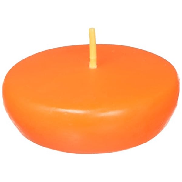 Zest Candle 24-Piece Floating Candles, 2.25-Inch, Orange