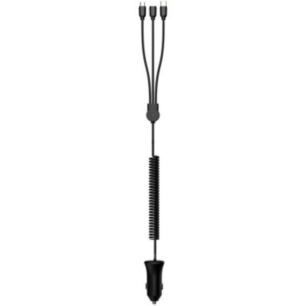 Totu 3 Port Car Charger Black Totu 3 Port Car Charger Black