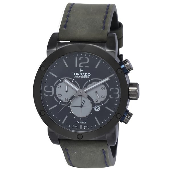 Tornado Grey Leather Men Watch T8110-XLXB