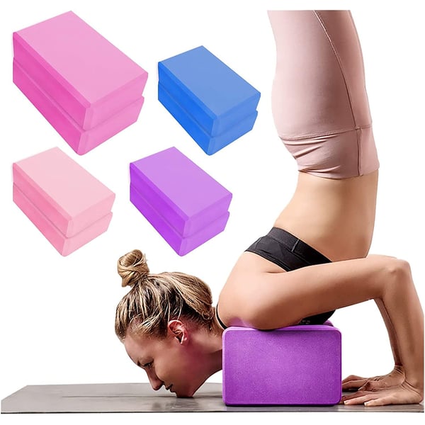 ULTIMAX 2 Pack Yoga Blocks High Density EVA Foam Brick Soft Non-Slip Surface Exercise Bricks Stability and Balance for Exercise, Yoga, Pilates, Meditation, Aid Balance- Assorted Color