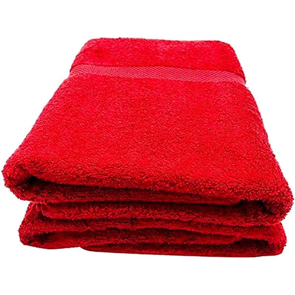 High Quality Cotton Red Set of 2 Bath Towel 70*140 cm