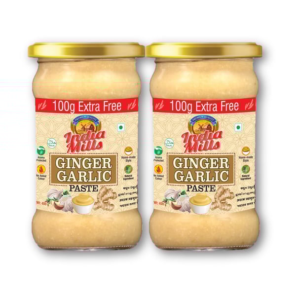 Buy India Mills Ginger Garlic Paste, 2 x 400 gm Online in UAE Sharaf DG