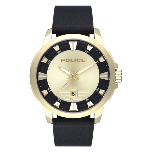 Police Kelso Black Leather Analog Men Watch 15653JSG-06