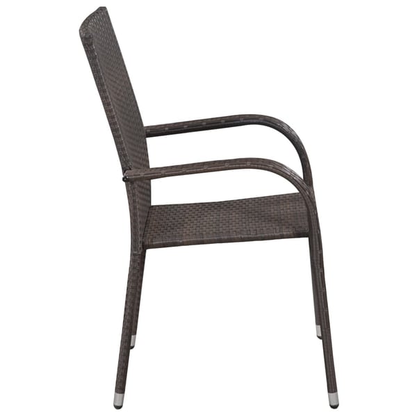 Vidaxl Stackable Outdoor Chairs 2 Pcs Poly Rattan Brown Vidaxl Stackable Outdoor Chairs 2 Pcs Poly Rattan Brown